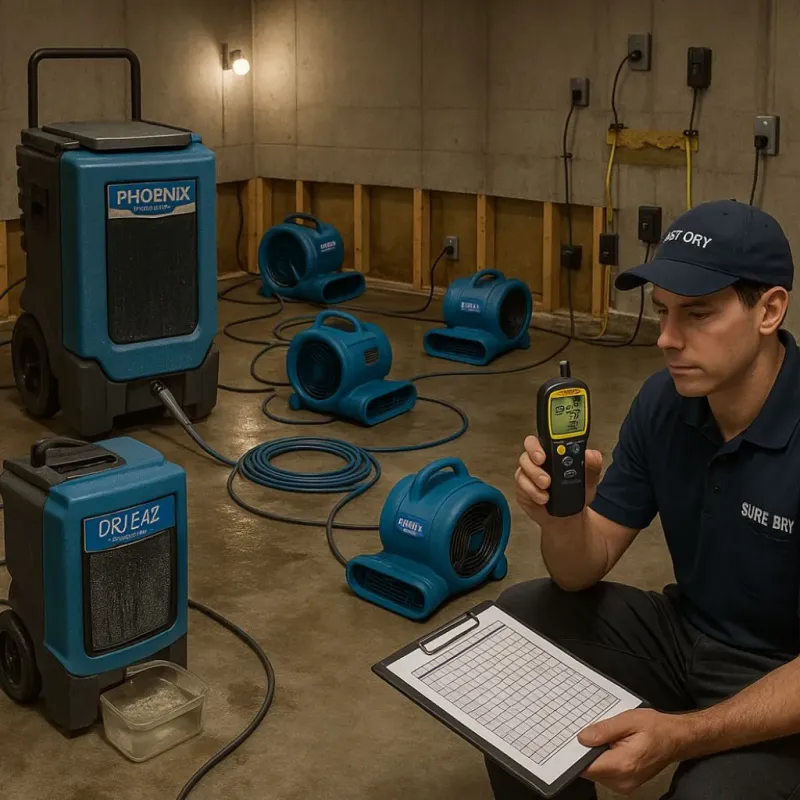 Structural Drying and Dehumidification process in Tenafly, NJ
